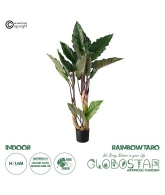 GloboStar® Artificial Garden RAINBOW TARO 20208 Τεχνητό Διακοσμητικό Φυτό Κολοκασία Υ160cm